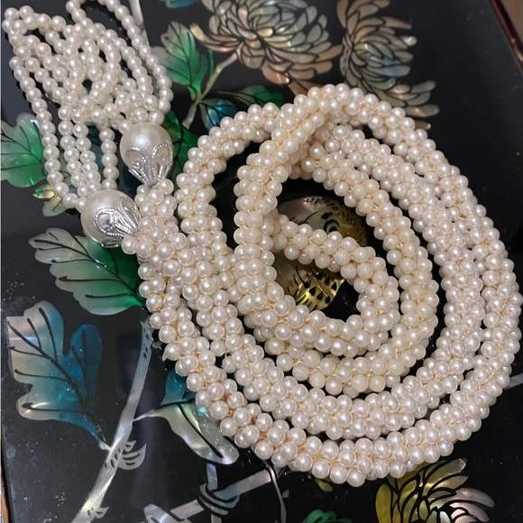 Pearl Wrap Necklace (faux) - Picture 1 of 3